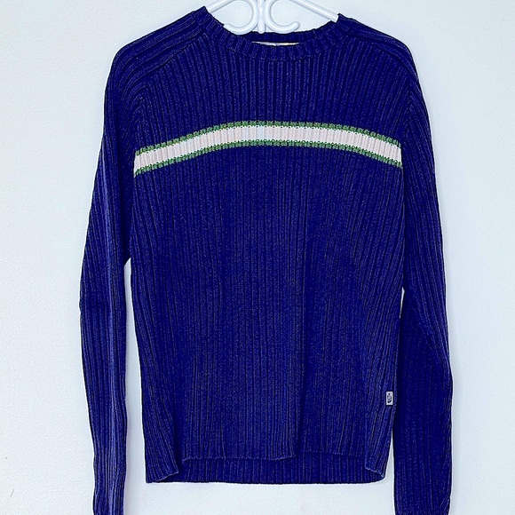 The North Face Men’s Navy Blue Color 55% Acrylic 45% Cotton Chunky Large Sweater - Picture 1 of 15